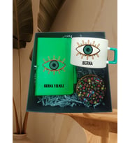 Özel Baskılı Kutuda Mini Baskılı Ajanda&Kalem&Kupa&Mum Seti