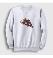 Presmono Unisex Beyaz Pizza Bed Astronaut Space Astronot Uzay Sweatshirt 283688tt