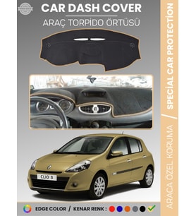 RENAULT CLIO 3 (2009-2014) Torpido Örtüsü Ön Göğüs Koruma Torpido Koruma Birebir Uyum Kaymaz