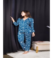 Rahat ve Şık Kadın Pijama - Mavi