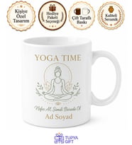 Yoga Time Yazılı Yoga Eğitmenlerine Ve Severlere Kupa Bardak Hediye