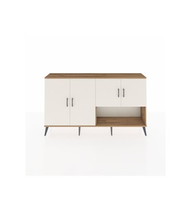 Arges Konsol 6 Raflı 4 Kapaklı 176x30x99 Çam-Aytaşı/Antrasit