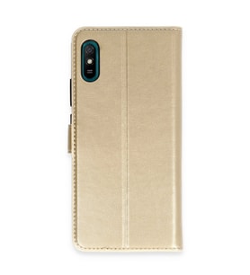 Xiaomi Redmi 9a Kılıf Trend S Plus Kapaklı Kılıf - Gold