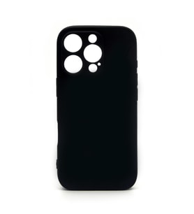 iPhone 16 Pro Uyumlu Düz Renk Esnek Yumuşak Silikon Kılıf  Rubber Siyah