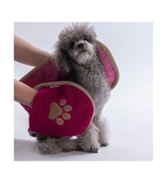Pawstar Kedi Köpek Banyo Kurulama Elcikli Havlu Fuşya 23x78cm %100 Pamuk