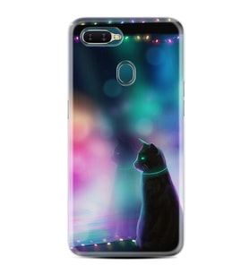 Oppo A5S A15 A16 A54 A55 A73 A74 Kılıf Desemli Silikon Window Cat 1787