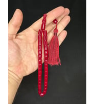 SIKMA KEHRİBAR TESBİH BORDO RENKLİ KAPSÜL KESİM 11MMX8MM T-592 (Çok Renkli)