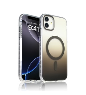 Apple iPhone 11 Uyumlu Kılıf M-safe Şarj Özellikli Transparan Renk Geçişli Zore Toros Kapak (Gri)