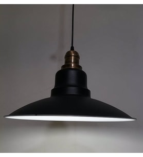 RİOLİGHT RETRO  SİYAH İÇİ BEYAZ TEKLİ METAL SARKIT ÇAP: 37CM