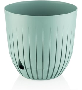 Saksı Plastik Delikli Tabaklı Çiçek Saksısı (1 Adet, Yeşil, 10 Litre)