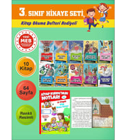 3.Sınıflar İçin Okumayı Sevdiren 10 lu Hikaye Seti 10 (Kitap Okuma Defteri Hediyeli)