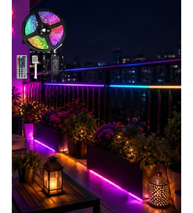 LED Strip RGB 5 Metre Çok Renkli Kumandalı Şerit Led Işık Seti