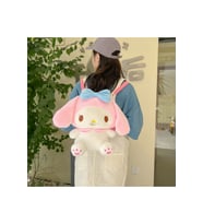 Melody Peluş Çanta Kız Çocuk Fermuarlı Ayarlanabilir Askılı Sırt Çantası, Pembe, 32x28 cm