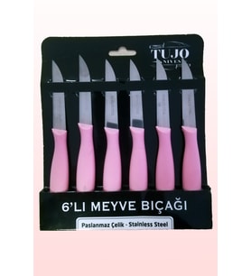 Tujo Paslanmaz Çelik 6'lı Meyve Bıçağı (Çok Renkli)