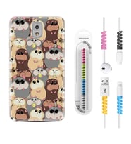 Samsung Note 3 4 5 8 9 20 Ultra 10 Lite Kılıf Kablo Koruma Spiral Silikon Sevimli Hayvanlar 1730