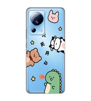 Xiaomi Mi 13 Lite Uyumlu Sevimli Hayvanlar Desenli Şeffaf Telefon Kılıfı