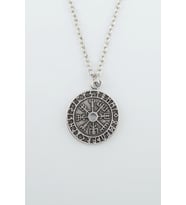 Vegvisir Pusula - Viking Sembol Gümüş Kaplama Düz Zincir Kolye