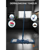 60 cm mikrofiber şönil püsküllü yedek mop başlığı, güçlü temizlik sağlar
