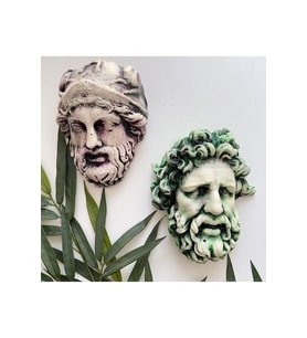 Laocoön'un Efsanesi ve  Atina Kahramanı Eskitme Duvar Heykeli 2'li set, Ev Ofis Duvar Dekoru, Hediye (Çok Renkli)