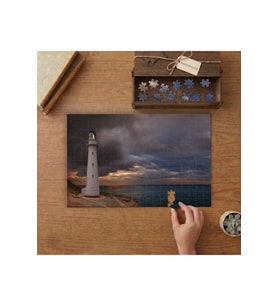 Deniz Feneri - Bulutlu Hava - Manzara Tasarımı 240 parça Ahşap Puzzle Ahşap Kutuda MP07230