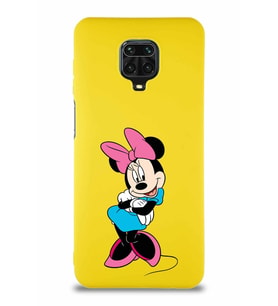 Xiaomi Redmi Note 9 Pro Soft Premier Kapak Minnie Mouse-D Tasarımlı Silikon Kılıf - Sarı (Şeffaf)