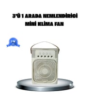 Taşınabilir Mini Klima Fan 3’ü 1 Arada Soğutucu, Nemlendirici ve Gece Lambası