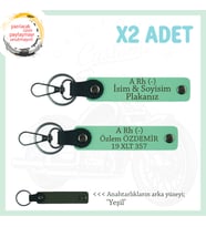 Efsane Motorculara Özel, İsim Plaka ve A Rh (-) Kan Grubu Anlamlı Hediye x2 Anahtarlık, Yeşil-Ysl