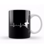 Cool Snowboarder Heartbeat Snowboarding Heart Beat Kupa Bardak Porselen