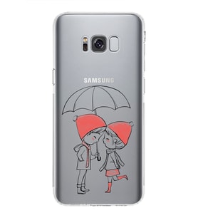 Samsung Galaxy S8 Plus Uyumlu Kamera Korumalı Kapak Aşk Tasarımlı  Şeffaf  Kılıf