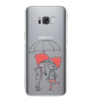Samsung Galaxy S8 Plus Uyumlu Kamera Korumalı Kapak Aşk Tasarımlı  Şeffaf  Kılıf