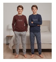 Genç Erkek Pamuklu 2 Adet 2'li Pijama Takımı AL001 V1, AL003 V1 BB2458