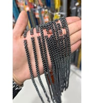 Hematit Taşı Kemik Kesim Parlak Füme 6x3mm Doğal Taş Dizi