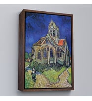 Çerçeveli Vincent van Gogh Auvers'deki Kilise Tablosu (Beyaz)