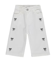 Civil Baby Kız Bebek Fiyonklu 6-18 Ay Pantolon - Ekru