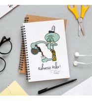 Squidward Kahvesiz Asla Tasarımlı Defter Kişiye Özel