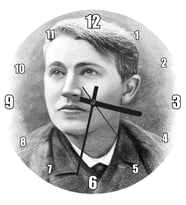 Cakatablo Mucit Ve İşadamı Thomas Alva Edison Portresi Duvar Saati