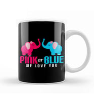 Adorable Pink or Blue We Love You Baby Elephants Kupa Bardak Porselen