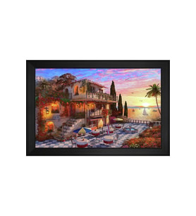 Manzara Temalı Kanvas Tablo 50 x 70 cm Siyah Çerçeve