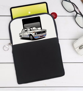 BK Gift Klasik Araç Tasarımlı Taşınabilir Koruyucu Tablet Kılıfı & Organizer Çanta - Siyah-11