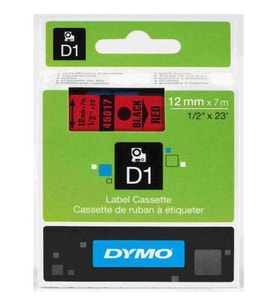 DYMO D1 ŞERİT 12MM x 7MT KIRMIZI / SİYAH 720570 45017