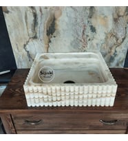 Gold Calacatta  Fitilli Kare Lavabo