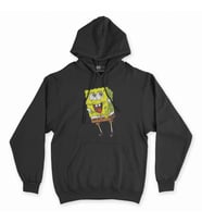 Sünger Bob Siyah Kapşonlu Sweatshirt Hoddie