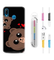 Huawei P20 Lite Mate 10 20 Lite Pro P40 Lite KılıfKablo Koruma Spiral Silikon Love Animals 1780