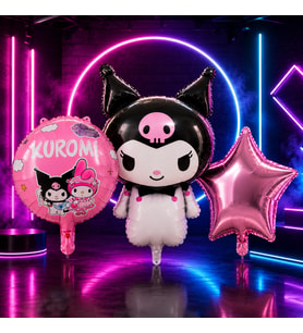VIP YÜKSEK KALİTE 15 ADET KUROMİ FOLYO BALON FULL SET DOĞUM GÜNÜ KUROMİ KONSEPT BALON KUROMİ BALONU