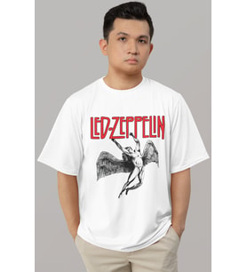 Tasarım Led Zeppelin Rock Metal Müzik Grubu Baskılı Unisex Oversize Tişört