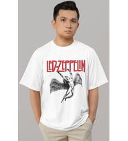 Tasarım Led Zeppelin Rock Metal Müzik Grubu Baskılı Unisex Oversize Tişört