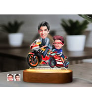 BK Gift Kişiye Özel Baba-Oğul Karikatürlü Dekoratif 3D Biblo LED Işıklı Gece Lambası-4, Babaya Hediye, Babalar Günü Hediyeleri