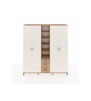 Hyperion Dolap 17 Raflı 3 Çekmeceli 4 Kapaklı 220x44x243 Çam-Aytaşı/Çam