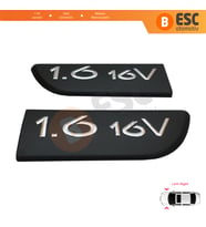 Renault Megane MK2 Scenic MK2 için 2 Parça Siyah 1.6 16V Monogram Amblemi Yazısı 8200209130