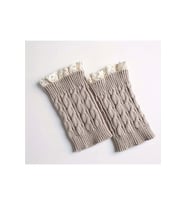KADINLAR İÇİN MODA, ŞIK, ÖRGÜ DANTELLİ, BOT İÇİ YUMUŞAK, ESNEK, BACAK ISITICILARI ACR7565 (Bej)